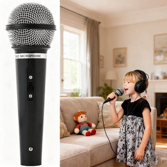 Eolstice Fake Microphone Prop Toy, Simulation Microphone, Performance Microphone Toy For Party Celebration, Birthday, Educational Play, Family Gathering(Black)