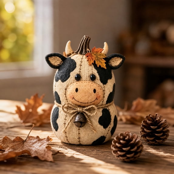 Eolstice Farm Animal Pumpkin Figurines, Fall Figurines for Thanksgiving Table Decor, Rustic Farmhouse Animal Figurine, Tabletop Shelf Mantel Home Decoration