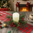 thumbnail image 1 of Eolstice Festive Berry Adorned Candle Ring Garland, Christmas Table Centerpiece for Dining Room, Kitchen Cabinet, and Holiday Mantle Decor, 1 of 9