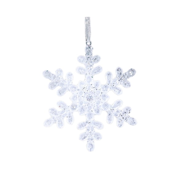 Eolstice Festive Shatterproof Acrylic Snowflake Hanging Ornaments, Transparent Ice Crystal Tree Decorations, Holiday Window Display Mantel Scenery Fireplace Party Decor