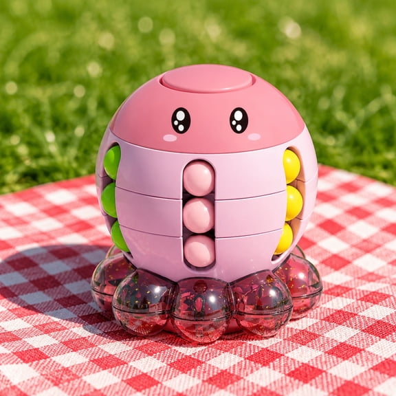 Eolstice Fidget Puzzle Bead Toy, Rotating Stress Relief Game, Portable Educational Sensory Fidget for Kids and Adults, Anxiety Relief Brain Training Desk Toy
