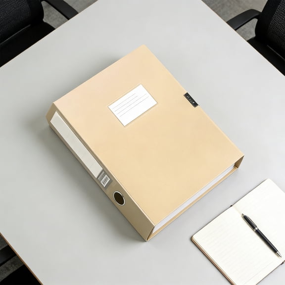 Eolstice File Box Thickened Polypropylene Office Supplies, Foldable A4 Retro-Style Document Box, Plastic File Storage Box For Letter Paper