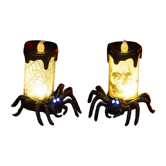 Eolstice Flameless Electronic Candle Lights Set, Halloween Dress Up Prop Illumination, Pumpkin Apparition Festival Safe Lighting for Party Table Centerpiece