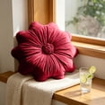 thumbnail image 1 of Eolstice Flower Throw Pillow, Lint Blossoms Shape Cushion Decorative Soft Accents Pillow for Sofa, Couch, Bed and Living Room, Cute Floral Design for Home Decor,Red, 1 of 6