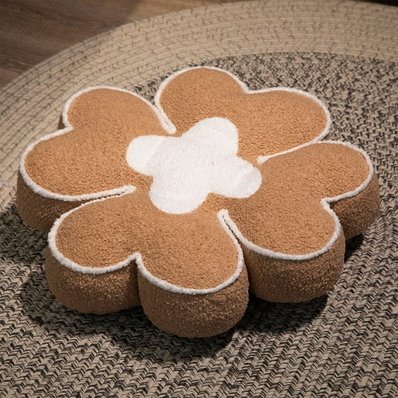 Eolstice Four Leaf Clover Velvet Floor Pillow, Scandinavian Style Seat Cushion Pad, Large Floor Pouf for Lounge, Plush Home Decor Accent Pillow