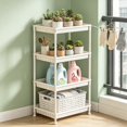 thumbnail image 1 of Eolstice Freestanding White 4-Tier Plastic Storage Shelf, Multipurpose Organizer Rack, Indoor Household Kitchen Bathroom Utility Storage Unit, 1 of 6