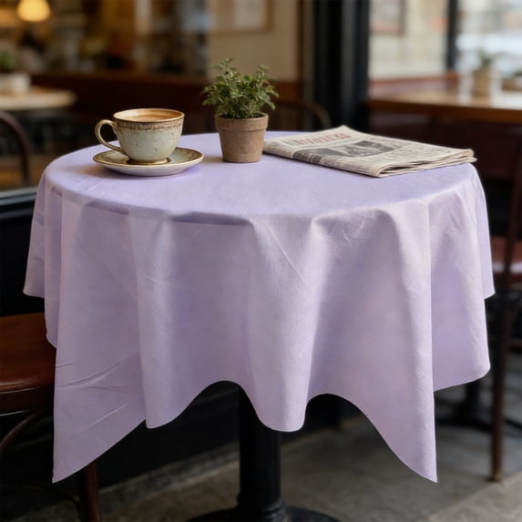 Eolstice A Fresh And Elegant Solid-color Tablecloth, Round Dining Table Decoration Cloth, Holiday and Birthday Party Table Cover, for Home Gatherings, Washable(Purple)