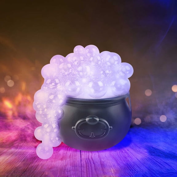 Eolstice Halloween Bubbling Cauldron, Purple LED Witch Candy Bowl. Halloween Party Lamp for Desktop Kitchen Decor