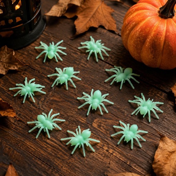 Eolstice Halloween Fake Bug Decor Set, Mini Realistic Crawling Ornaments, Black Light Color Party Scene Layout, Spooky Table Scatter Decoration