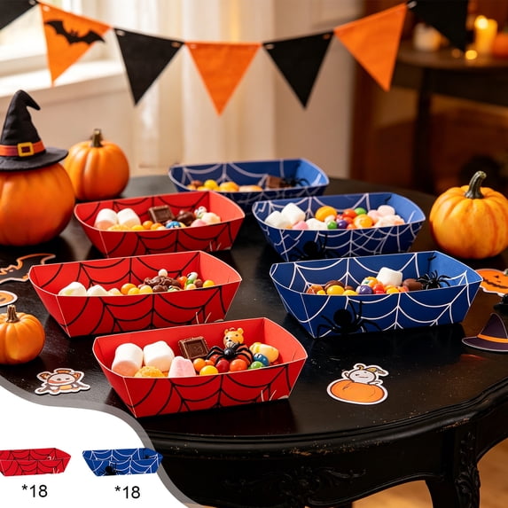 Eolstice Halloween Party Supplies Set, Web Theme Tablecloth Plates Cups Tableware, Spooky Decoration and Setup for Indoor, Party Dinnerware Kit