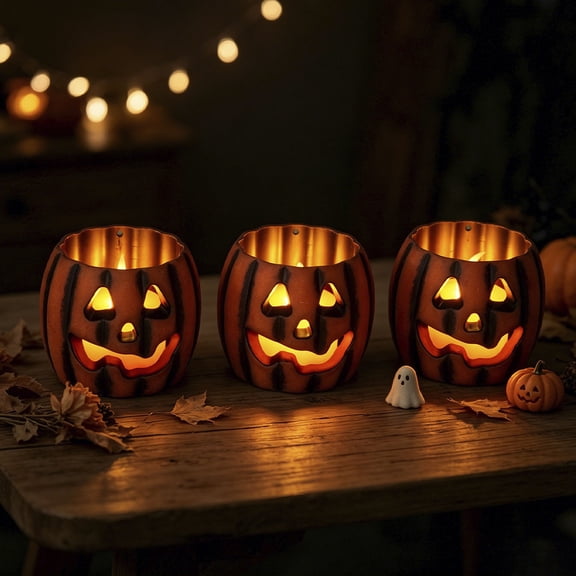 Eolstice Halloween Pumpkin Bucket Light, Candlelight Luminous Ornament, Festival Atmosphere Decor, Table Centerpiece, For Halloween Party Home Decor