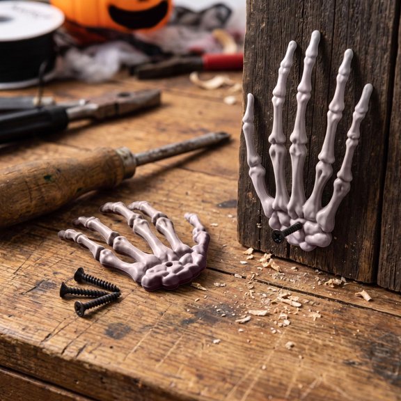 Eolstice Halloween Skeleton Claws Display, Plastic Bones Hands Prop, Ghost Festival Decoration, Spooky Party Tabletop Ornament, Home Decor
