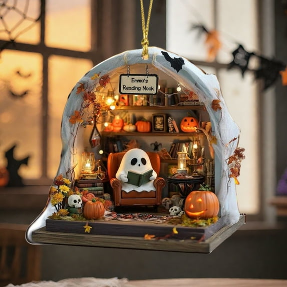 Eolstice Halloween Themed Hanging Decoration with Spooky Reading Design, Seasonal Home Holiday Decor, Indoor Outdoor Display for Party Festivities and Seasonal Celebration