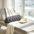 thumbnail image 1 of Eolstice Hand Knotted Long Lumbar Pillow, Soft Cozy Knot Cushion, Decorative Throw Pillow for Sofa Bedroom, Homestay Home Decor Accent, 1 of 5