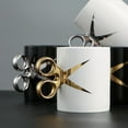 thumbnail image 1 of Eolstice Handle Ceramic Mug, Electroplated Gold Coffee Mug, For Home Office Kitchen Use, Gift Giving Present, Sturdy Cup, Everyday Drinkware(Black), 1 of 3