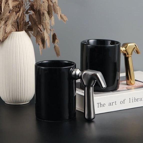Eolstice Handle Ceramic Mug, Electroplated Gold Coffee Mug, For Home Office Kitchen Use, Gift Giving Present, Sturdy Cup, Everyday Drinkware(Gold)