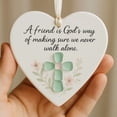 thumbnail image 1 of Eolstice Heart Shape Sea Glass Friendship Hanging Ornament, Eternal Keepsake For Tree Decor, Christmas Decorations Coastal Style Home Accents, 1 of 3