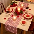 thumbnail image 1 of Eolstice Heart-shaped Sequined Mesh Table Runner, Glittery Sequined Party Table Decor, For Valentines's Day, Birthday Party, Wedding Decor, Festival Home Decor, Sparkling Accent(Pink), 1 of 7