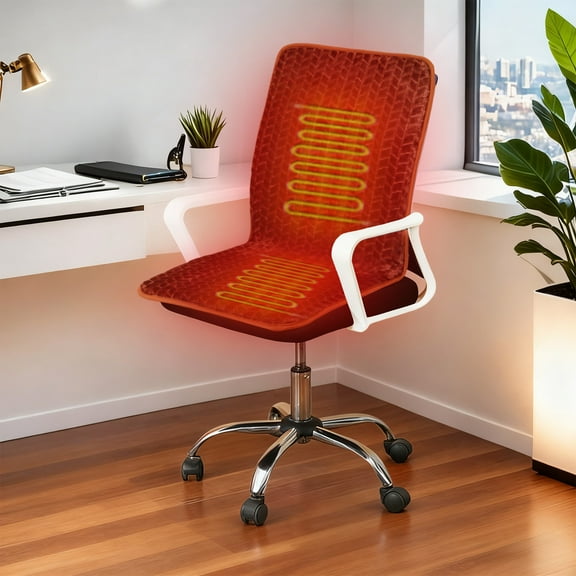 Eolstice Heated Seat Cushion Heated Seat Cushion Backrest, Heated Seat Cushion, Warm Backrest Support, for Office Use, Home Comfort, Gift Giving, Cold Weather(Coffee)