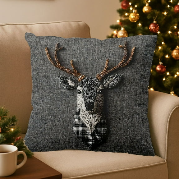 Eolstice Holiday Theme Pillow Cover, Christmas Decor Cushion Case, Washable Fabric For Longevity, Sofa And Bedroom Decoration