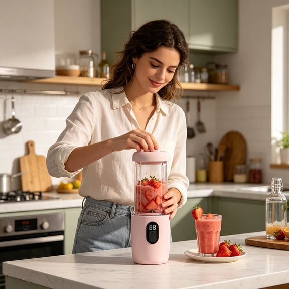 Eolstice Home Wireless Fully Automatic Portable Juicer, Compact Electric Citrus Juicer, Easy Clean Portable Blender For Fresh Juice Kitchen Travel And Outdoor Use