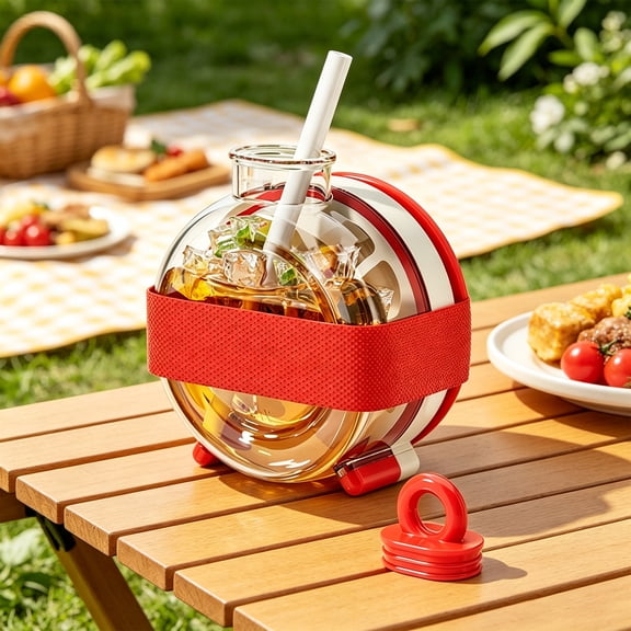 Eolstice Ice Press, Household Ice Ball Maker, Deicing Pot Press, BPA Free, for Whiskey, Cocktails, Beer, Outdoor Drinks, Curling Ice Mold with Straw, Home Bar