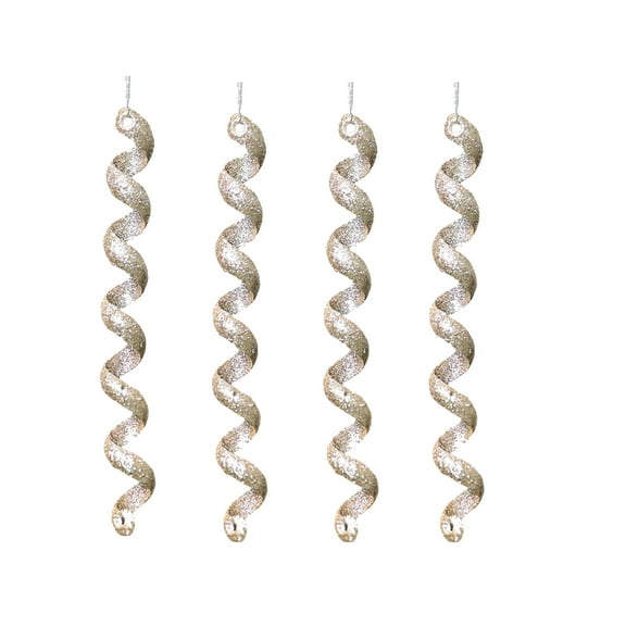 Eolstice Icicle-Shaped Tree Pendants Frosted Effect Decorations Crystal-Inspired Hanging Pieces Winter Theme Accents Four-Piece Christmas Ornament Set