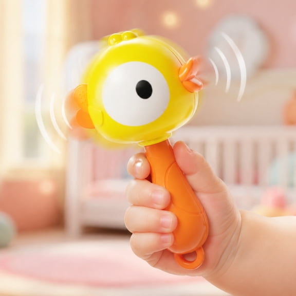 Eolstice Infant Rattle Toy, Educational Grasping Training Baby Soothing Toy, Sand Hammer Design That Can Be Bitten, Teething Relief For Newborns, For Home Or Travel,Yellow