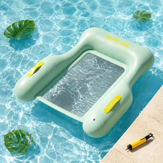 Eolstice Inflatable Pool Bed, Large Water Floating Sofa, Headrest Blow Up Pool Lounger, Adults Kids Summer Beach Swimming Party Float
