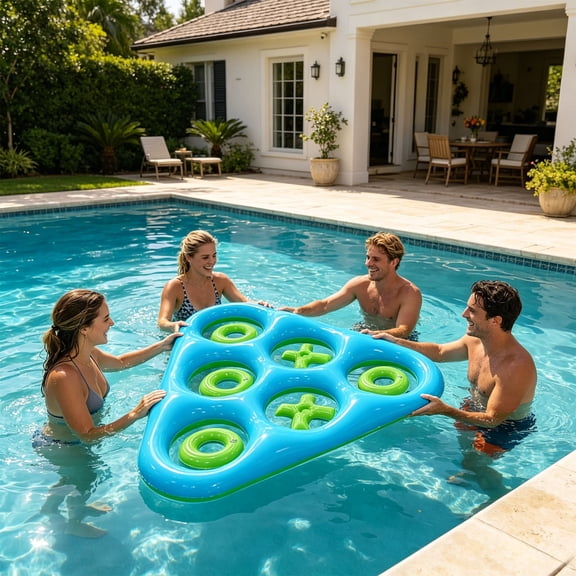 Eolstice Inflatable Water Game, Triangular Toss Target with 6 Holes, Interactive Pool Toy, Strategy Game for Beach Pool Party, Outdoor Summer Fun