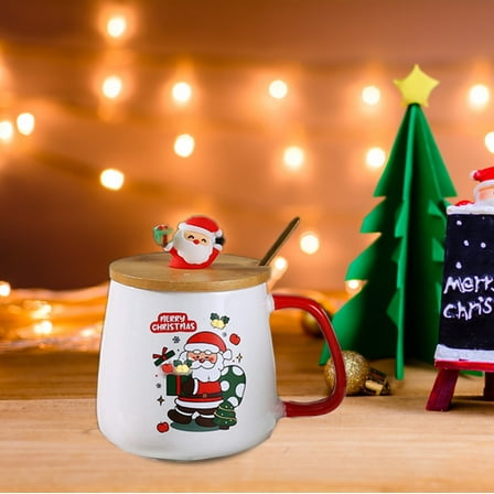 Eolstice Insulated Christmas Theme Ceramic Mug, Santa Claus Design with Gift Box Set, for Hot Milk, Coffee, Holiday Decor, and Festive Gift Giving