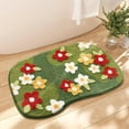 thumbnail image 1 of Eolstice Irregular Floral Doormat, Green Flocked Non Slip Rug, Washable Absorbent Entrance Mat, Front Door Home Entryway Floor Carpet, 1 of 7