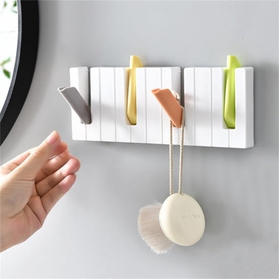 Eolstice Key Wall Decorative Key, Email With Large Key Hook, Pocket Piano Shaped Key Holder, Key Punch Key Hook, For Entryway, Wall Mount, Organizer(B)