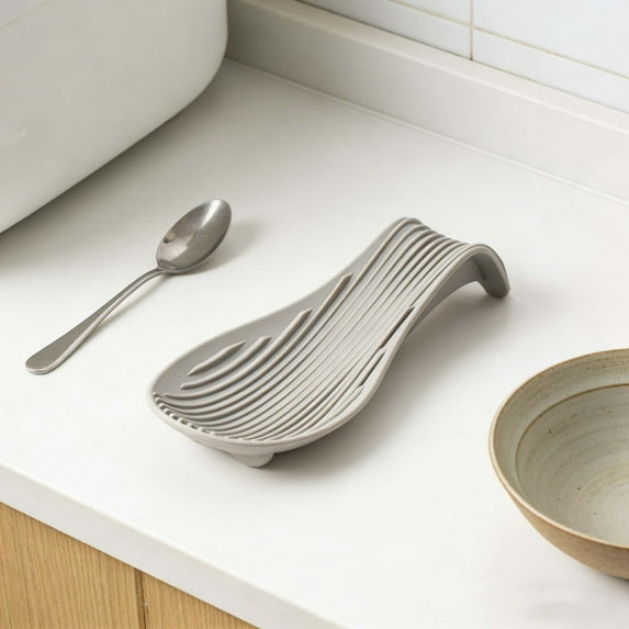 Eolstice Kitchen Utensils Tray Organizer, Spatula Spoon Holder for Household Use, Thickened Insulated Pad, Utensil Storage, Countertop Protection(A)