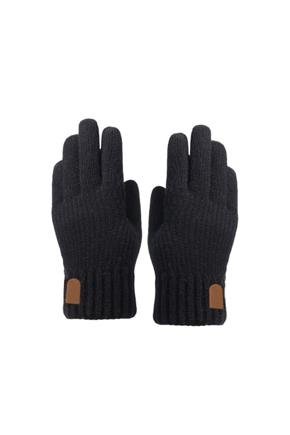 Knitted Wool Blend Touchscreen Gloves Men's Winter, Plush Velvet Lined Thick Warmth, Outdoor Cold Protection for Walking, Errands, Casual Wear