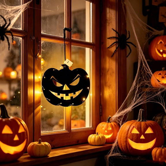 Eolstice LED Halloween Pendant Light, Window Decorative Hanging Ornament, Spooky Halloween Window Display For Indoor Outdoor Home Party Decoration