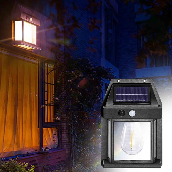 Eolstice Light Source Wall Light Solar Rechargeable Wiring, Body Sensor Floodlight Garden Light, Solar Wall Light, for Outdoor Use, Yard, Pathway, Security Lighting(A)
