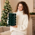 thumbnail image 1 of Eolstice Mini Christmas Ball Ornaments, 30 Pcs 1.18 Inch Flocked Velvet Shatterproof, Ribbed Textured Solid, Hanging Loop, Xmas Tree Holiday Decor, 1 of 8