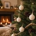 thumbnail image 1 of Eolstice Mini Christmas Ball Ornaments, 30 Pcs 1.18 Inch Flocked Velvet Shatterproof, Ribbed Textured Solid, Hanging Loop, Xmas Tree Holiday Decor, 1 of 5