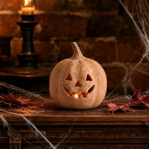 Eolstice Mini Pumpkin Halloween Decoration, Autumn Harvest Figurine, Festive Seasonal Tabletop Ornament For Fall Thanksgiving And Spooky Home Decor Display