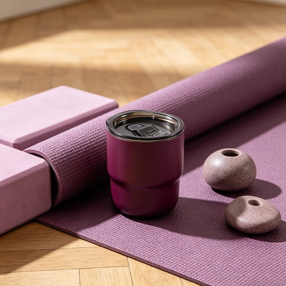 Eolstice Mini Stainless Steel Coffee Mug, 245ml Double Wall Insulated Espresso Cup, Small Travel Tumbler for Office, Home, Outdoor, Hot and Cold Drinks,Purple