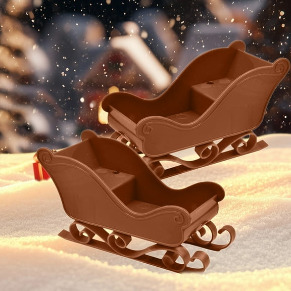 Eolstice Miniature Santa Sled Reindeer Set, Plastic Christmas Village Display Piece, Tabletop Tree Ornament for Hol-iday Home Office Decor