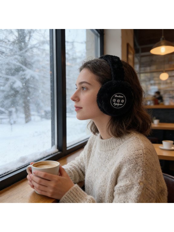 Multi Functional Warm Bluetooth Earmuffs, Wireless Noise Reduction Headset, Foldable Heated Earmuffs For Outdoor Sports, Cold Weather Ear Warmers, Music Call Accessory(Black)