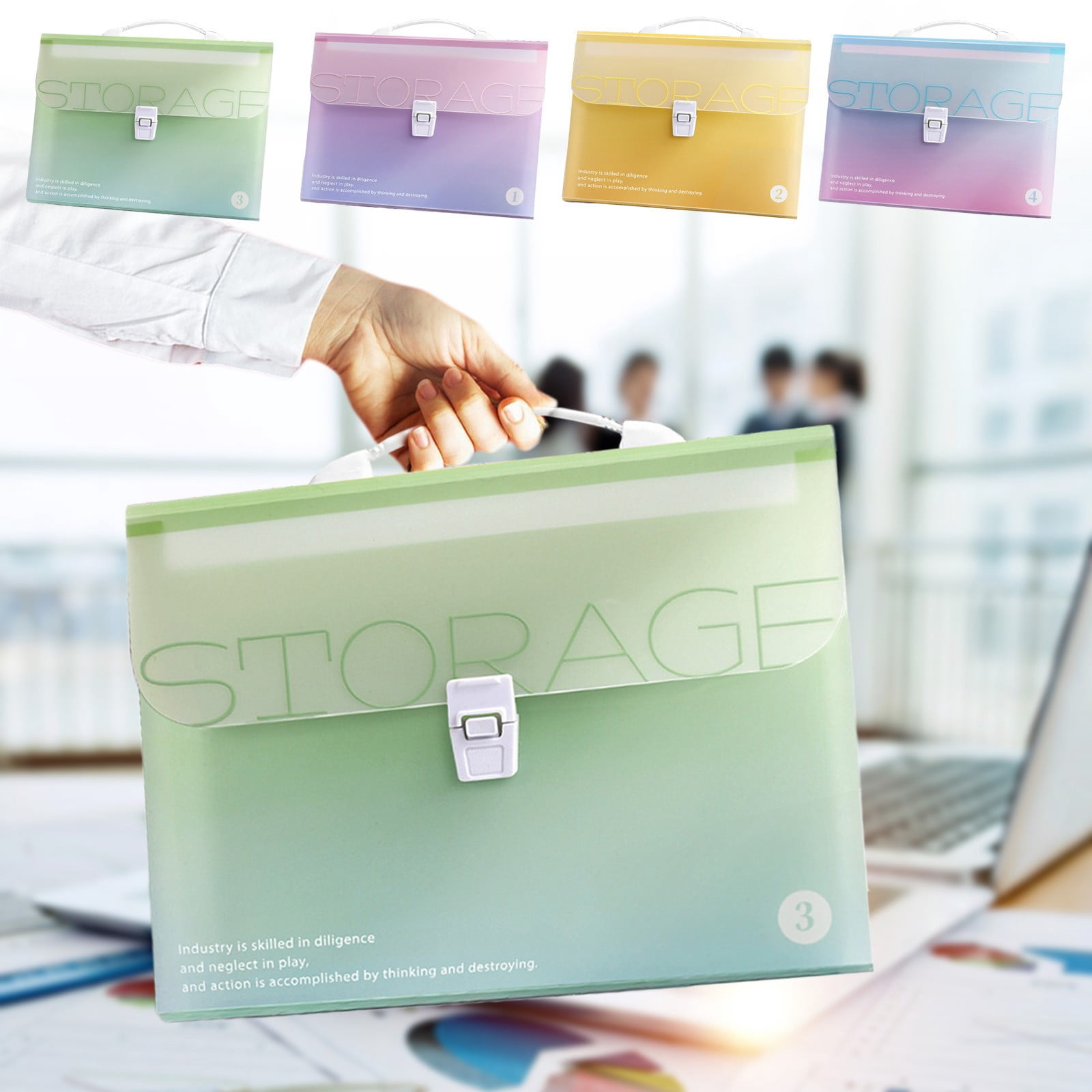 Eolstice Multi Pocket Document Organizer Bag, Handheld File Folder For ...