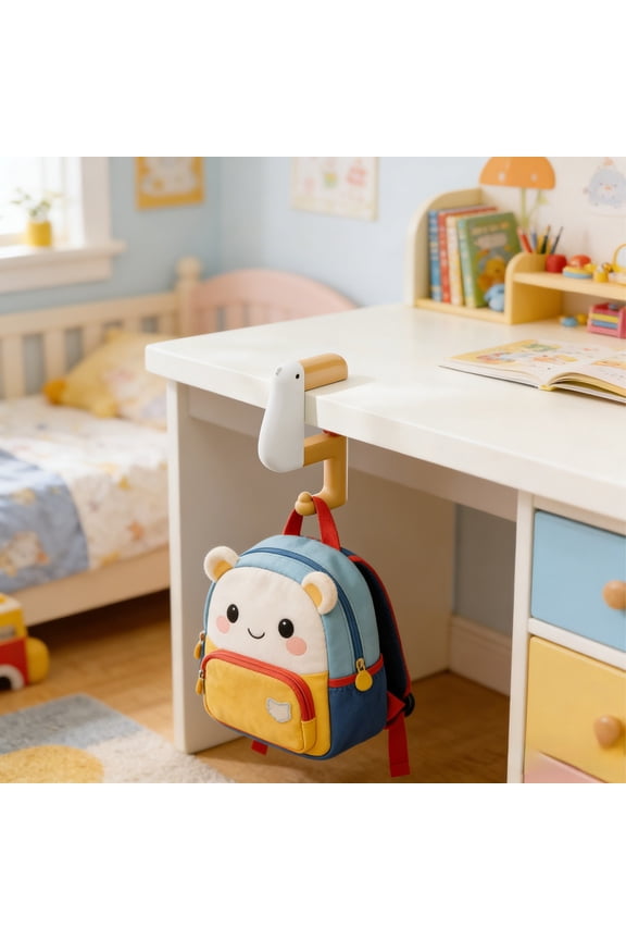 No-Drill Cute Portable Backpack Hanging Hooks, Colorful Schoolbag Organizer, For School Travel Office Shopping Bag Hook Keychain