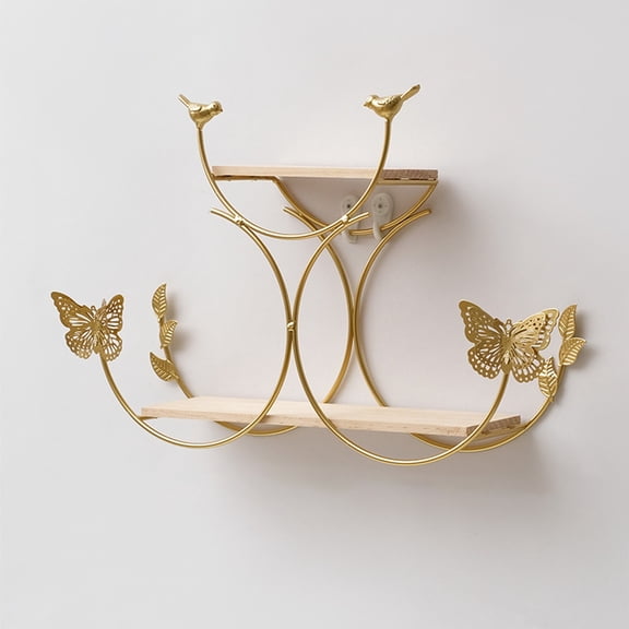 Eolstice No Punch Wall Hanging Shelf, Sofa Background Decoration With Lights, Living Room Storage Organizer, Home Decor