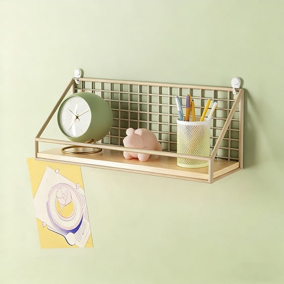 Eolstice Non Perforated Wall Shelves, Storage Hanging Baskets System, Wall Mounted Shelves for Bedroom, Living Room, Space-Saving Organization