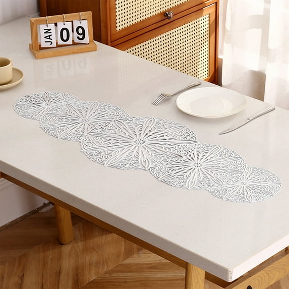 Eolstice Non-Slip PVC Table Cover Protector, Heat Resistant Placemat Surface Guard, Easy Wipe Clean Tabletop Decor For Dining Kitchen Counter Coffee Desk Craft Areas