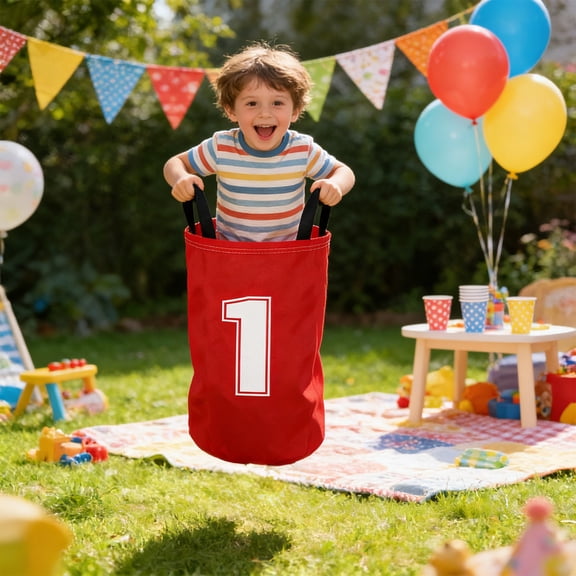 Eolstice Numeral Printed Sack Race Bag, Kids Jumping Sack, Backyard Group Game, Interactive Outdoor Activity, Party Fun for Children, Team Play