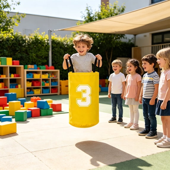 Eolstice Numeral Printed Sack Race Bag, Kids Jumping Sack, Backyard Group Game, Interactive Outdoor Activity, Party Fun for Children, Team Play